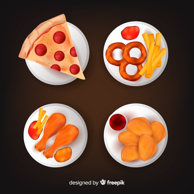 Free Vector | Junk food dish collection