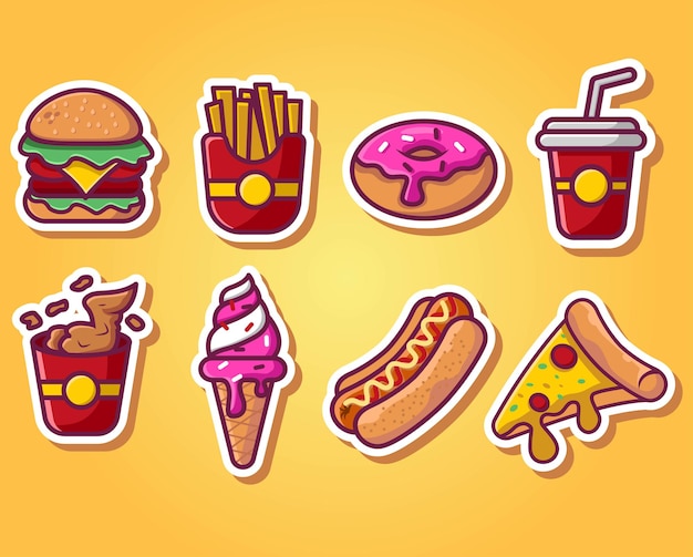 Premium Vector | Junk food illustration