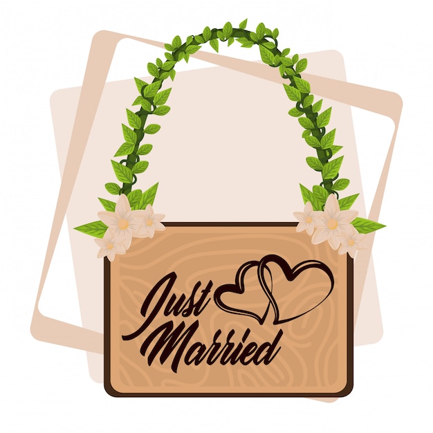 Premium Vector Just Married Cartoon