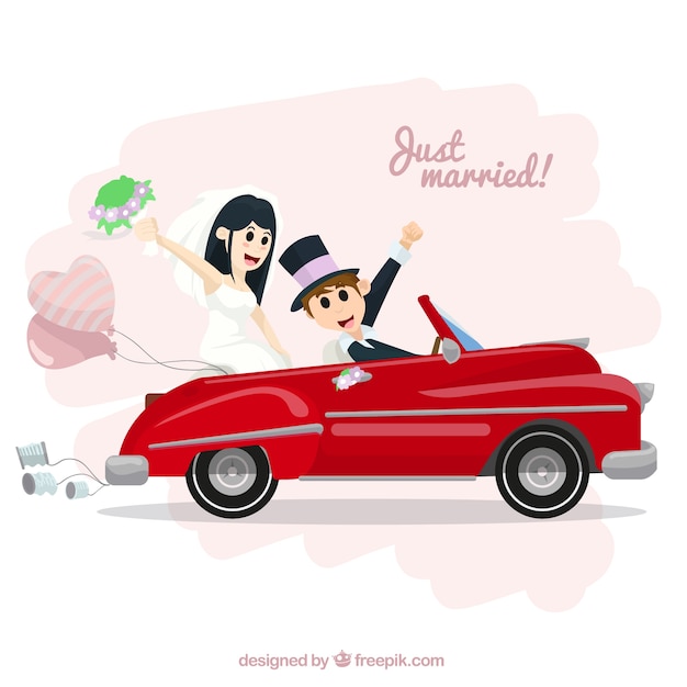 free clipart just married car - photo #23