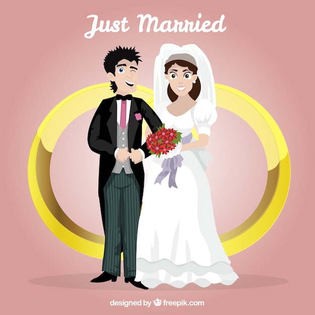 Just married illustration Vector | Free Download