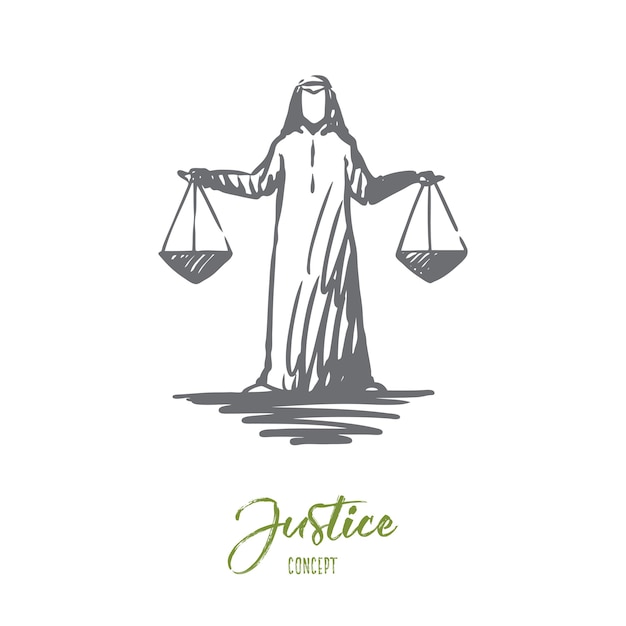 Premium Vector | Justice illustration in hand drawn