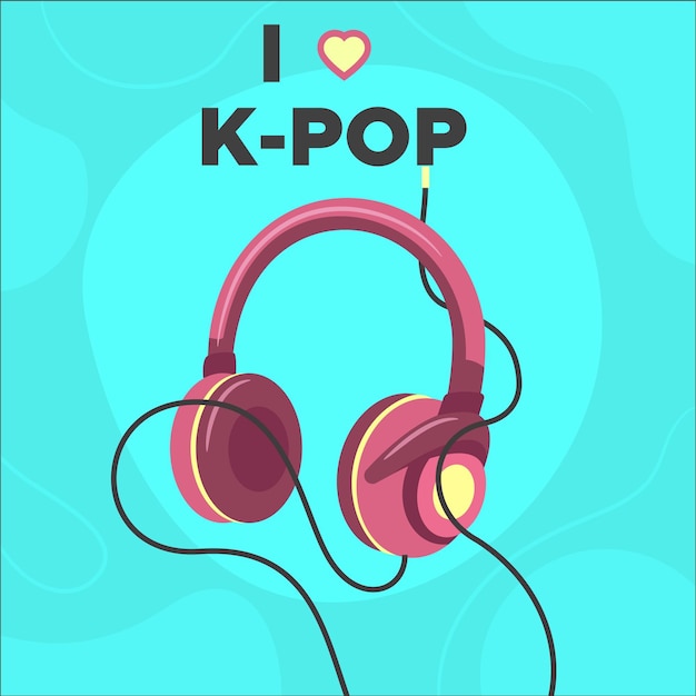 k-pop-music-concept-illustrated-free-vector