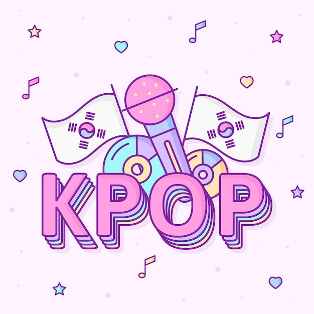 Premium Vector Kpop music concept