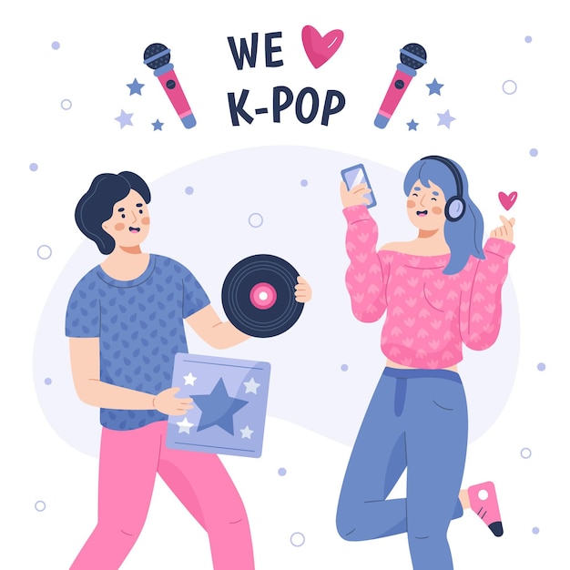 K Pop音楽イラスト 無料のベクター