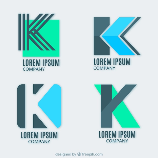 現代文字 K ロゴのセット 無料のベクター
