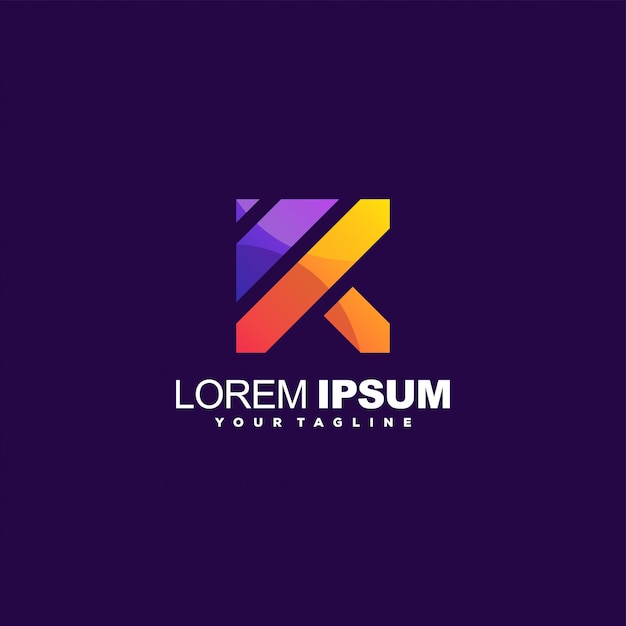 Удивительная буква k дизайн логотипа Premium векторы