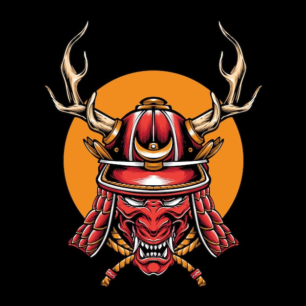 Free Vector | Kabuto samurai head armor