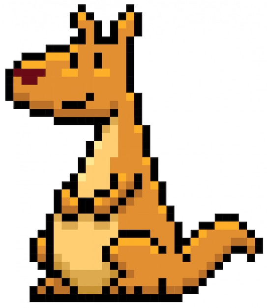 Kangaroo Cartoon Pixel Design Vector Premium Download