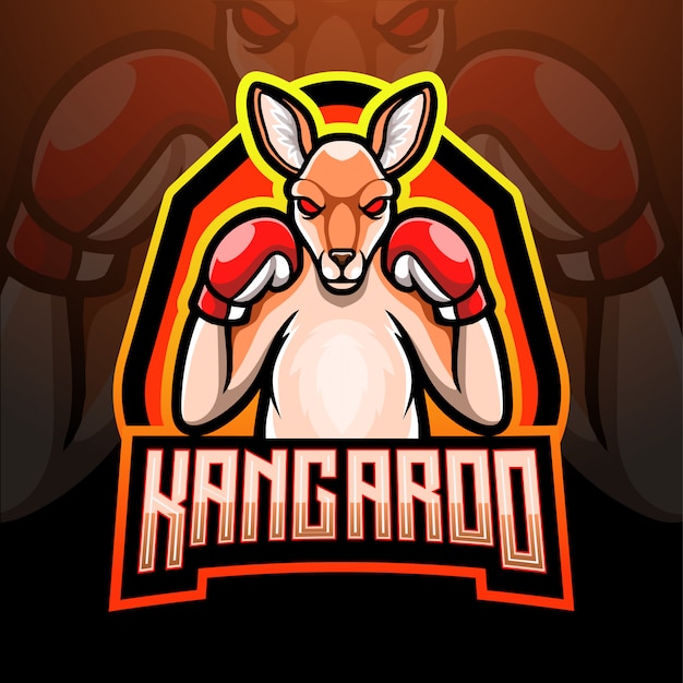 Premium Vector Kangaroo esport logo mascot design