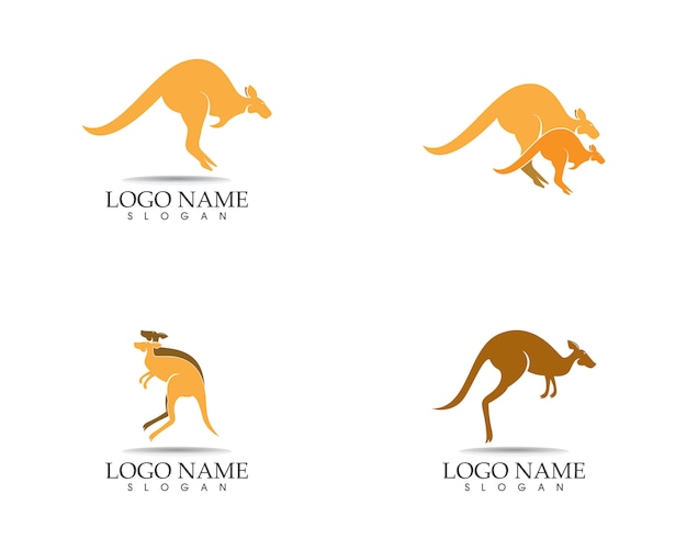 Kangaroo Icon Logo Design Vector Illustration Premium Vector
