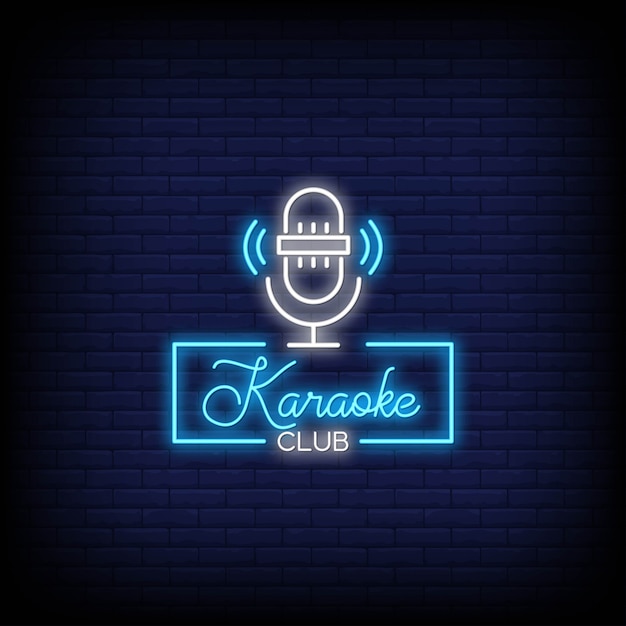 Premium Vector | Karaoke neon signs style