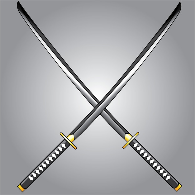 Premium Vector | Katana blade isolated on gray background