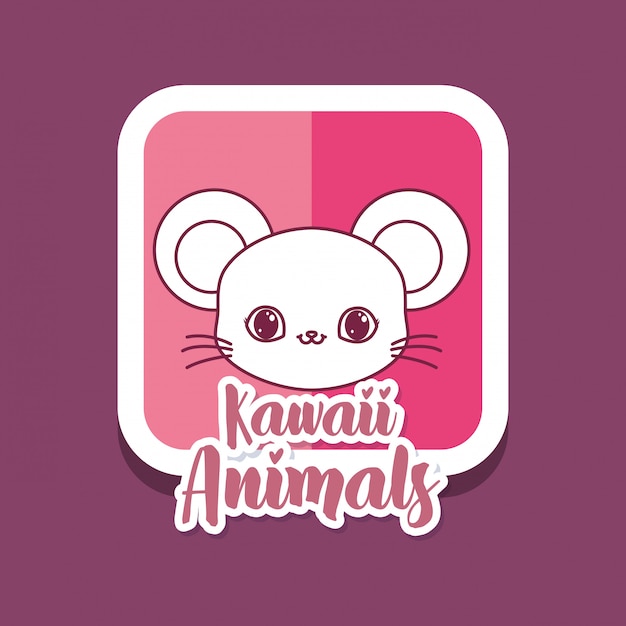 Premium Vector | Kawaii animals card