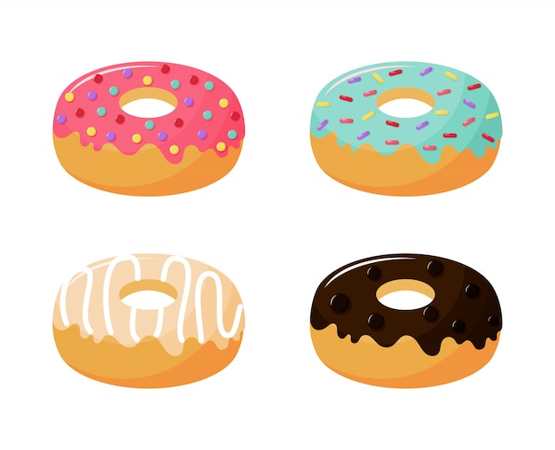 Premium Vector Kawaii Cute Pastel Donuts Sweet Summer Desserts Cartoon