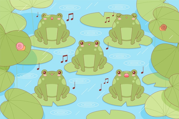 Kawaii Cute Frog Background Laptop - Boca Wallpaper
