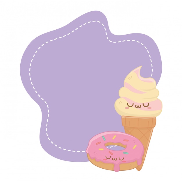 Premium Vector | Kawaii of ice cream cartoon