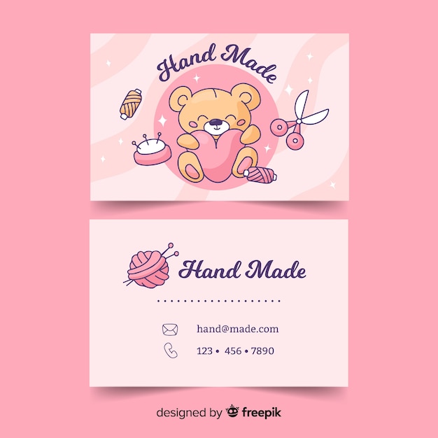 Kawaii style business card template | Free Vector