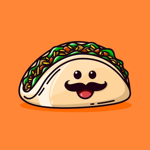 Premium Vector Kawaii Taco Mexican Food Cartoon