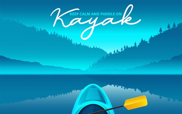 Kayak vector illustration, kayaking water sport | Premium Vector