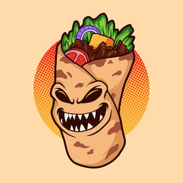 Premium Vector Kebab Monster