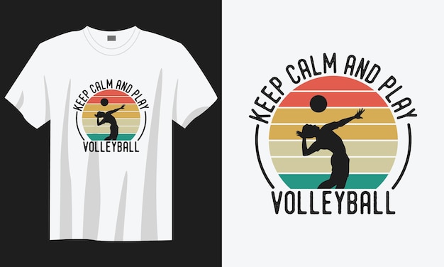 Premium Vector | Keep calm and play volleyball vintage typography ...