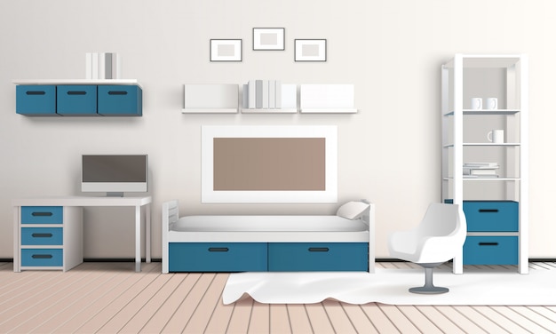 Keeping Room Apartment Composition Vector Free Download