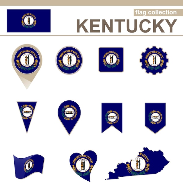 Premium Vector Kentucky Flag Collection Usa State 12 Versions