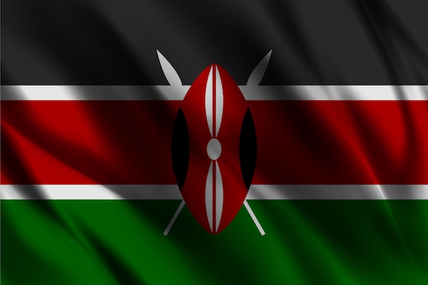 Premium Vector | Kenya flag waving abstract background