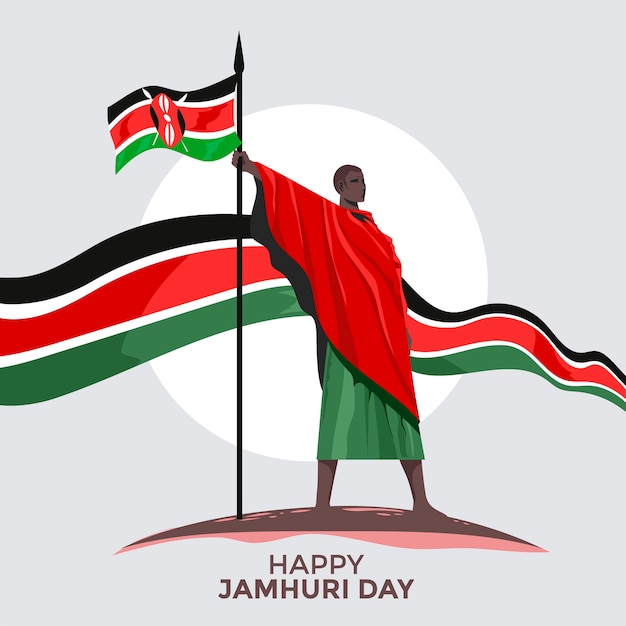 Premium Vector | Kenya independence day or happy jamhuri day concept