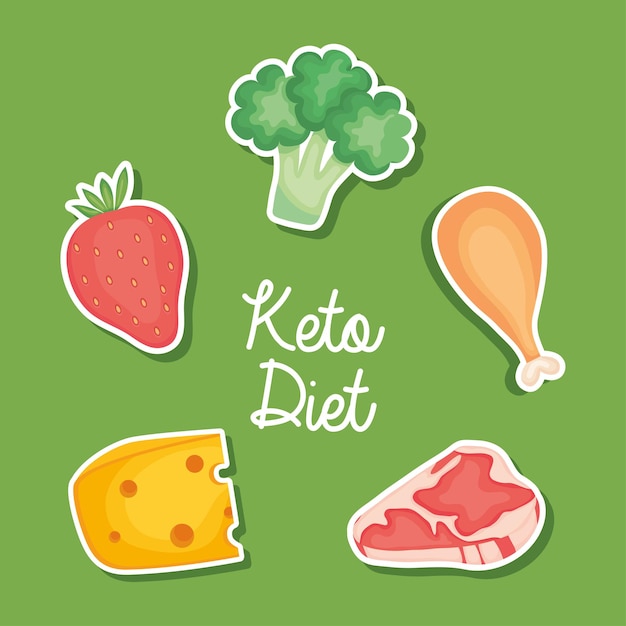 Premium Vector | Keto diet design with food