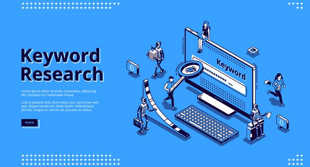 Free Vector Keyword Research Seo Tool Isometric Landing Page