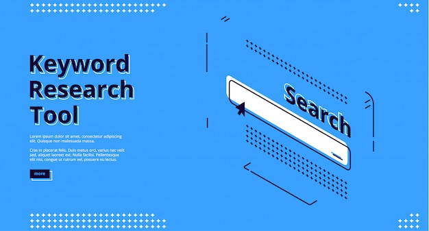 Free Vector Keyword Research Tool Banner With Search Line