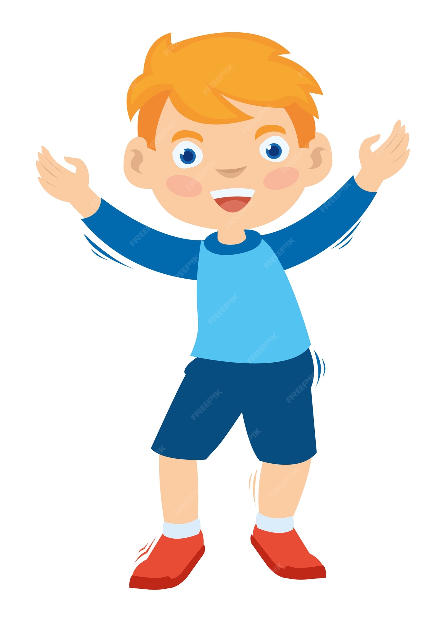 Premium Vector | A kid dancing with shake up his hand