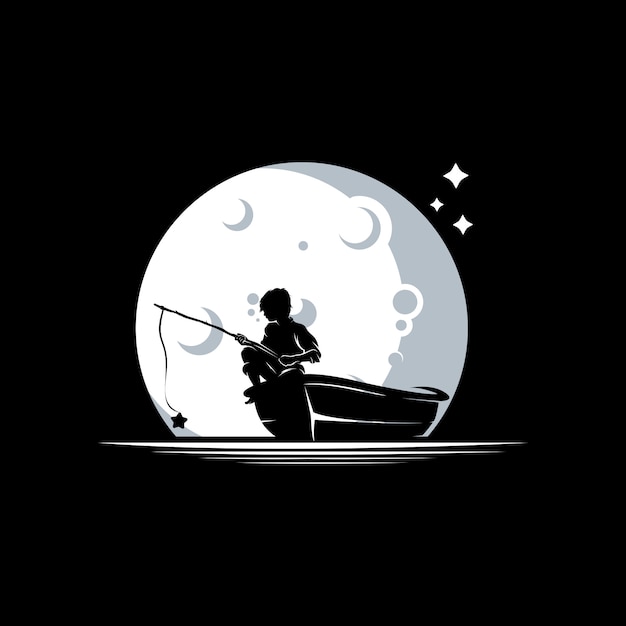 Download Free Kid Fishing In The Moon Logo Design Template Premium Vector Use our free logo maker to create a logo and build your brand. Put your logo on business cards, promotional products, or your website for brand visibility.