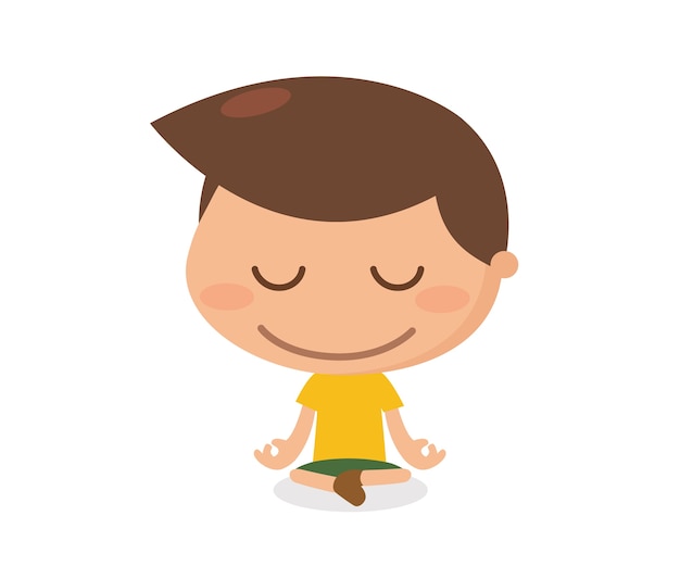 Premium Vector | Kid meditating