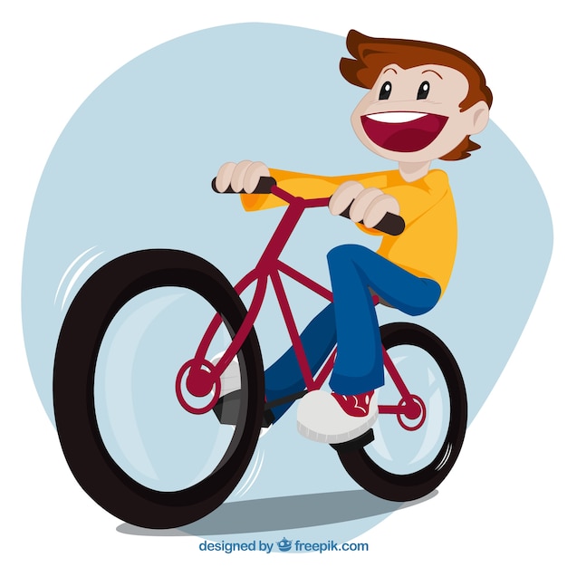 boy riding a bike