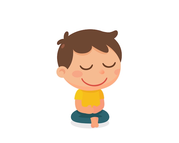 A kid's activity. meditation. flat character design. | Premium Vector