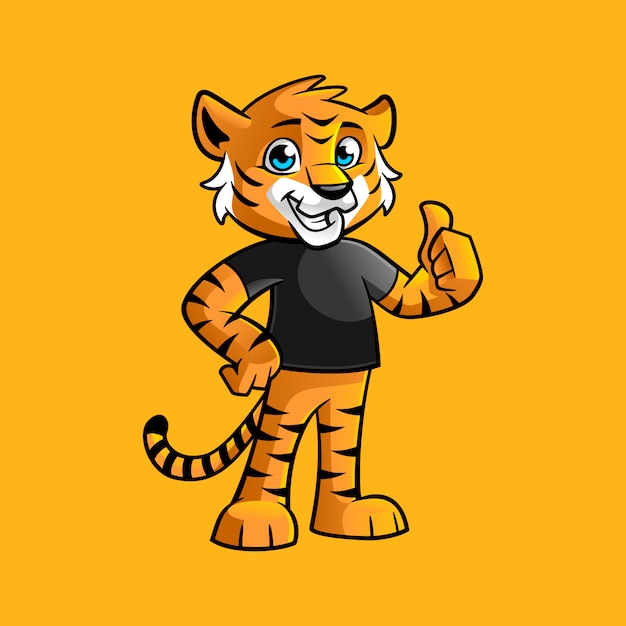 draw tiger thumbs up