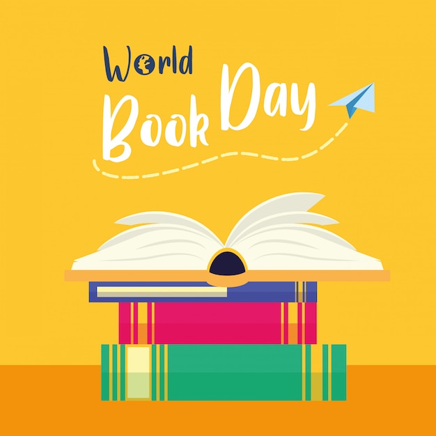 Kid in world book day | Free Vector