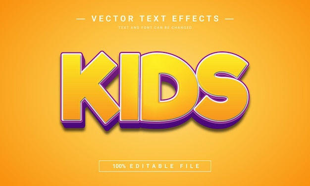 Premium Vector | Kids 3d text effect design