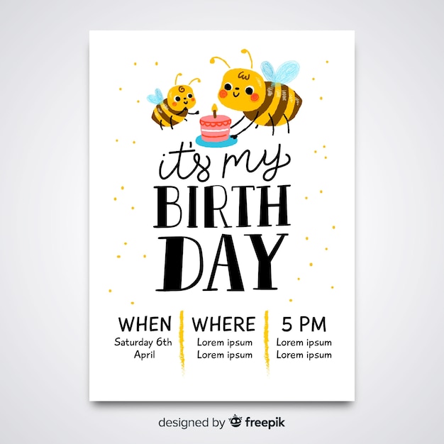 Birthday Invitation Template App Bee Invitations Bumble