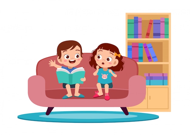 kids reading sofa