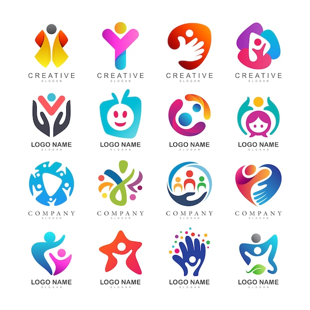 Kids care logo collection Vector | Premium Download