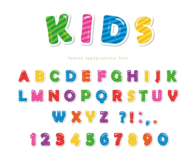 Premium Vector | Kids cartoon font