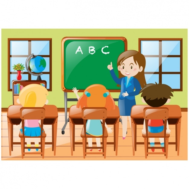Download Kids in class background Vector | Free Download
