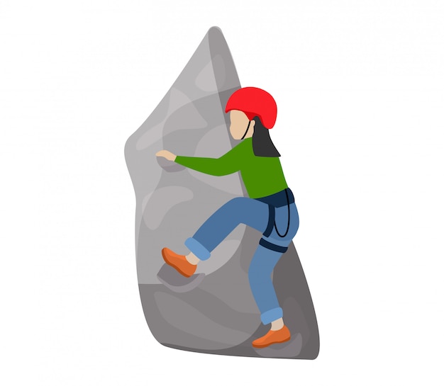 Premium Vector | Kids climbing climber children character climbs rock ...