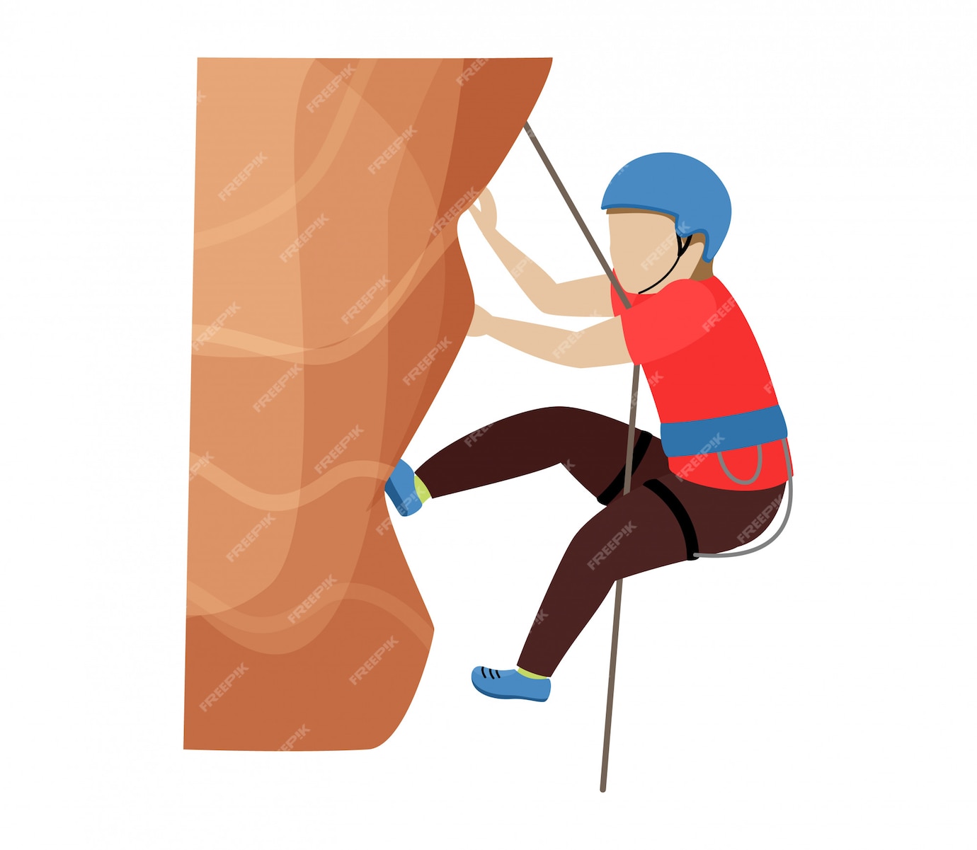 Premium Vector | Kids climbing climber children character climbs rock ...