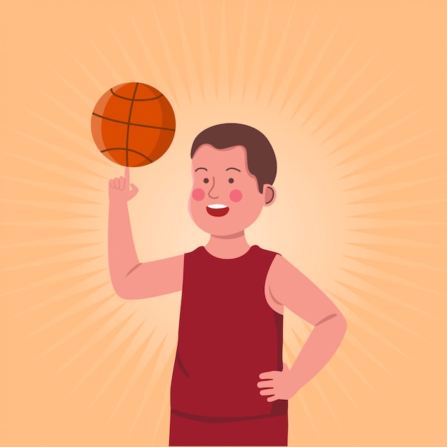 Premium Vector Kids Gesturing Basketball Spin In Finger