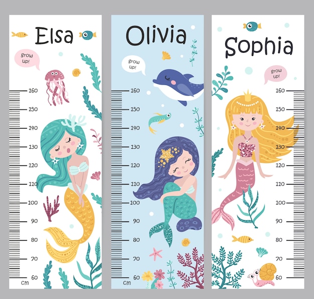 Download Premium Vector | Kids height chart. isolated illustration ...
